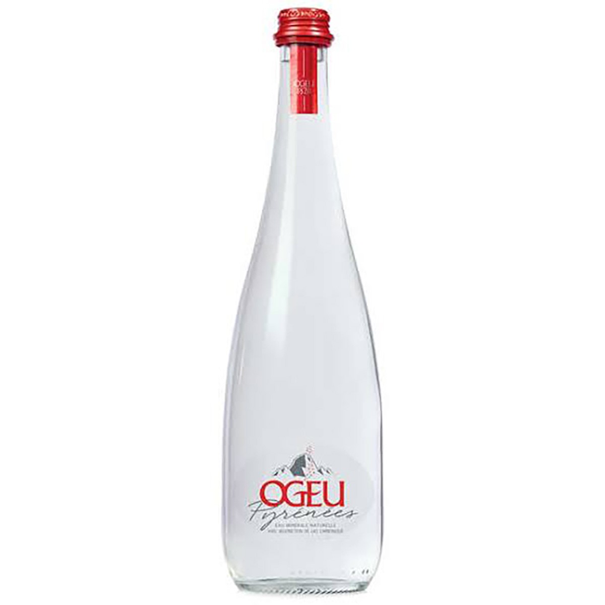 Small Ogeu Sparkling (Red) Spring Water from the Pyrenees Mountain - Glass Bottle