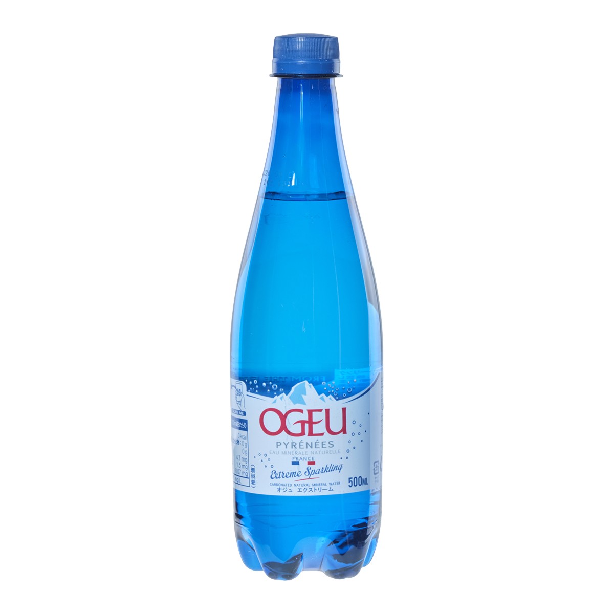 Mineral Water Ogeu From Pyrenees 687 Mountain Glass Bottle Blue Cap 12/750