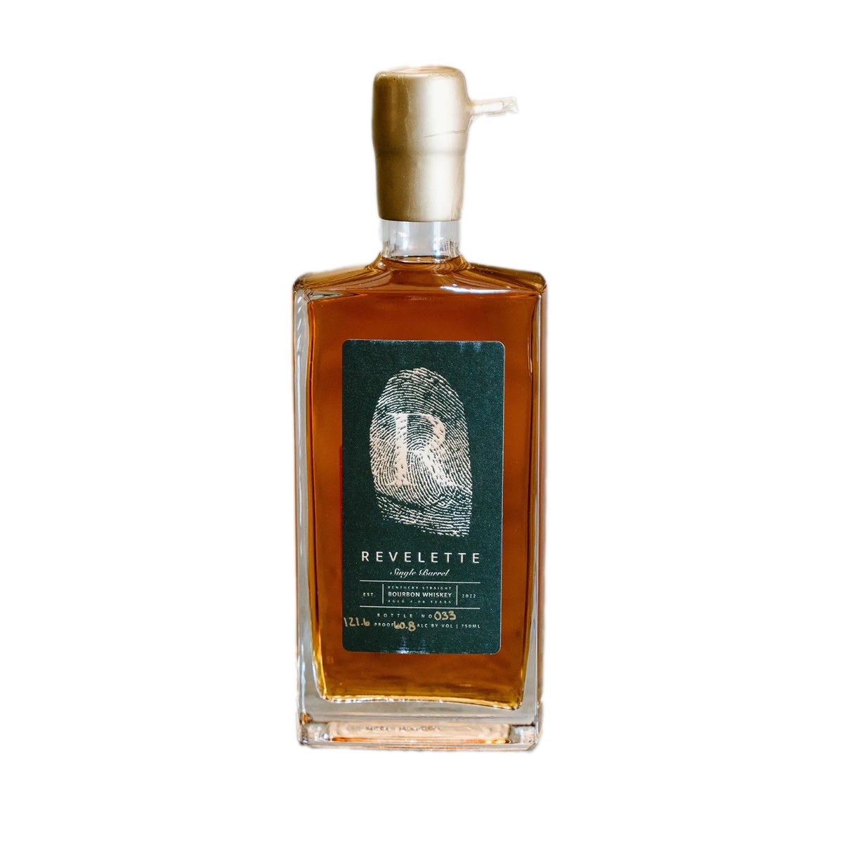 Bourbon Revelette Single Barrel GREEN LABEL    61% alcohol / 120 PROOF   12X750